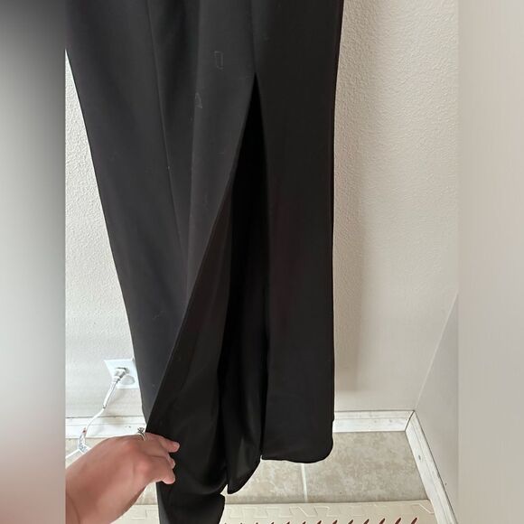 Likely Kane One Shoulder Ruffle Long Gown in Black Sz 4 - Picture 7 of 9